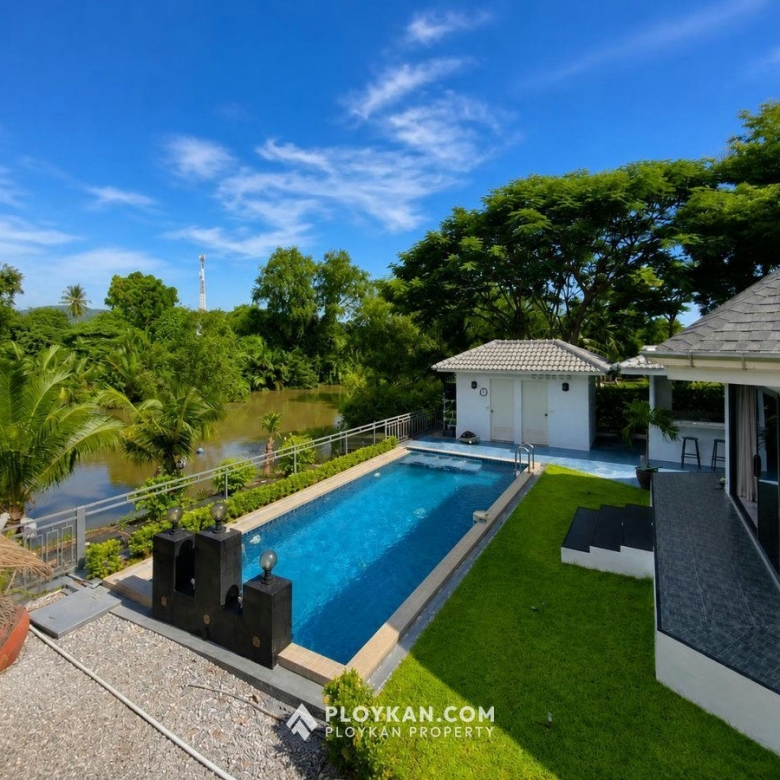 Private Riverside 3-Bedroom Pool Villa in Pranburi for Sale