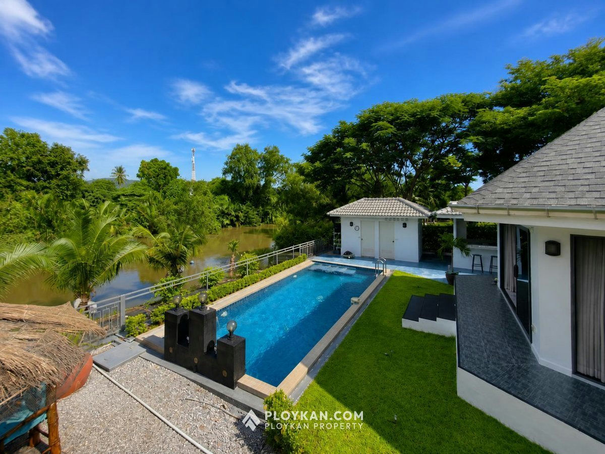 Private Riverside 3-Bedroom Pool Villa in Pranburi for Sale