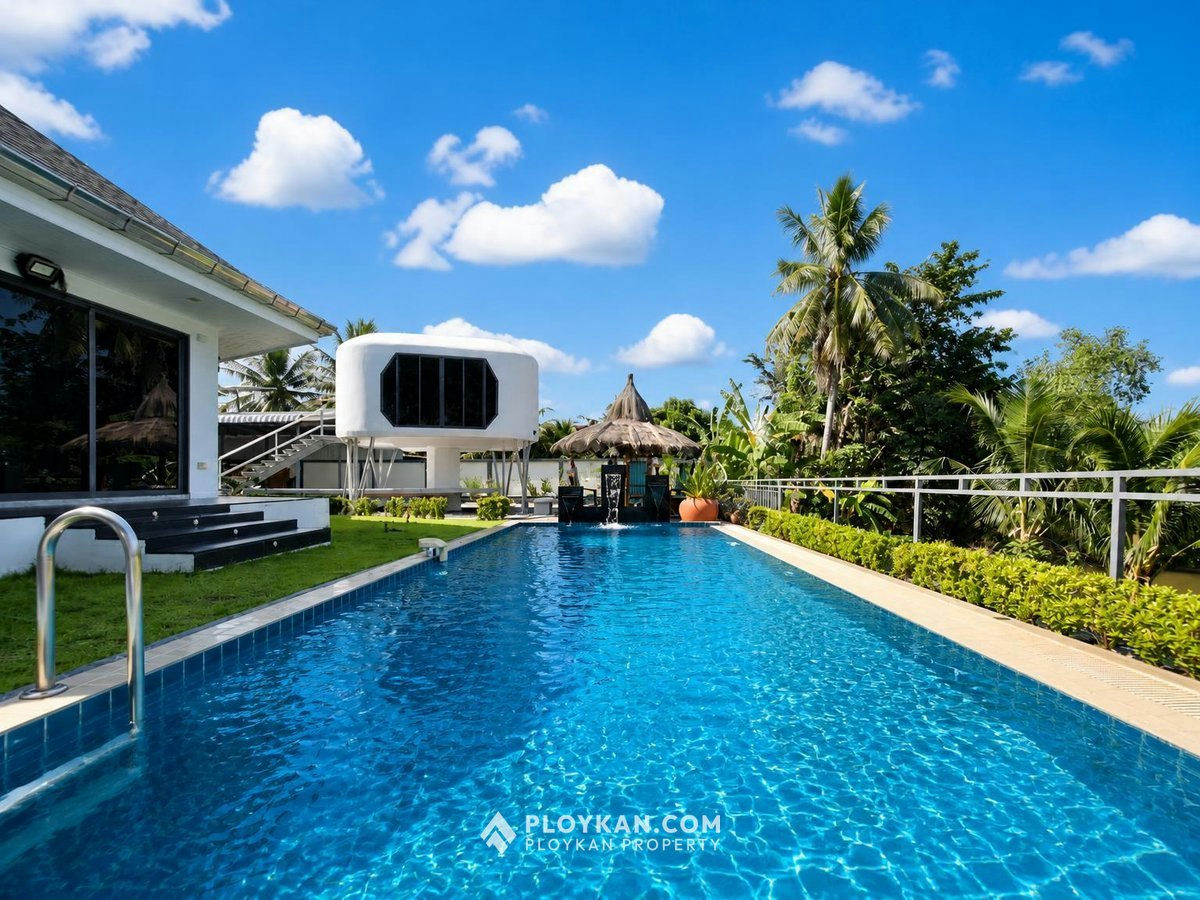 Private Riverside 3-Bedroom Pool Villa in Pranburi for Sale